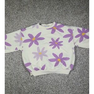 Zara Crewneck Sweatshirt Purple Floral 4 years